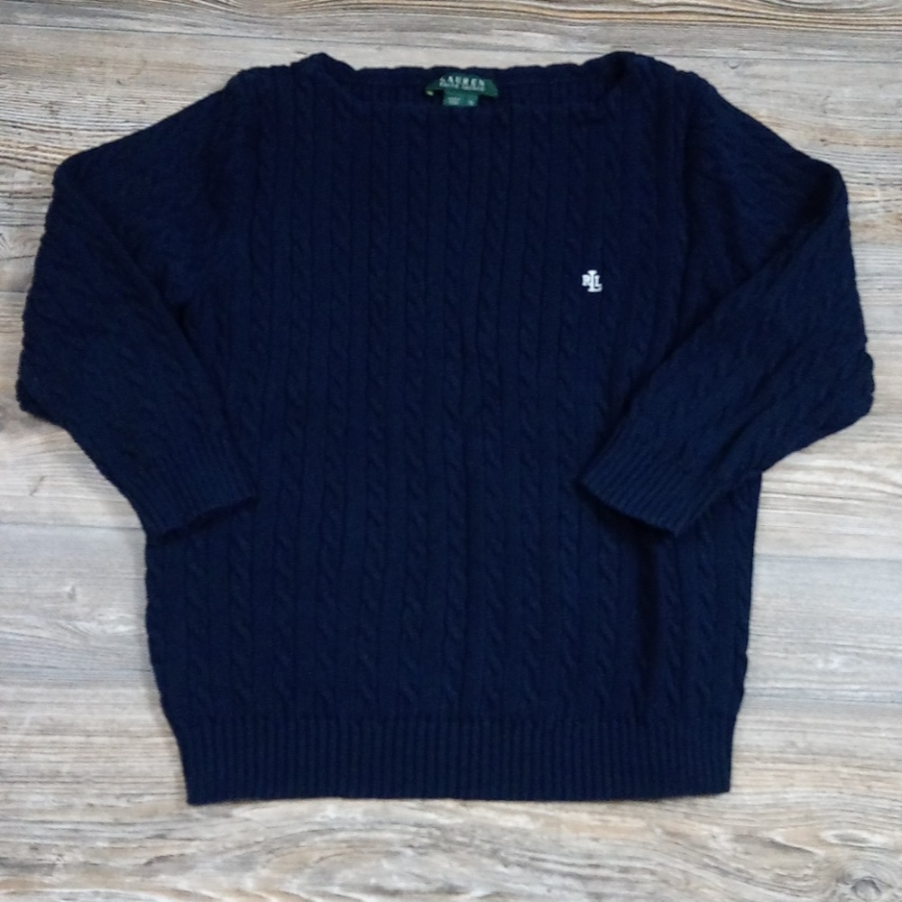 Lauren Ralph Lauren Navy Cable-Knit Sweater